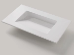 Plan vasque Design, fabrication sur mesure, Largeur 60 à 200 cm x Profondeur 40 à 60 cm, résine minérale ACRYSTONE® SOLID-SURFACE Finition lisse blanc mate, Livraison Offerte et Rapide.